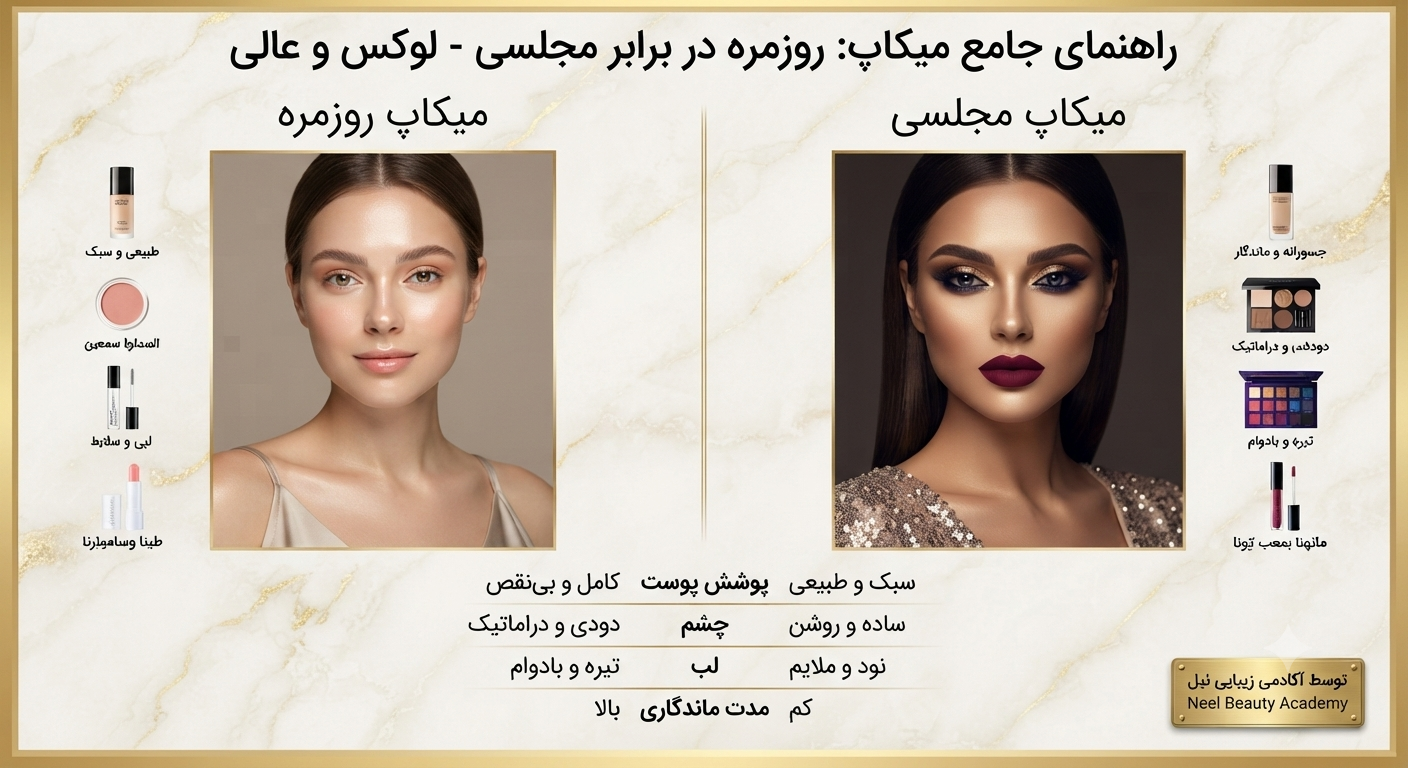 میکاپ روزمره و میکاپ مجلسی؛ تفاوت در چیست؟
